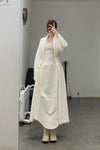 Swayingknit fluffy hair feathers long jacket SW22AW1T101 White